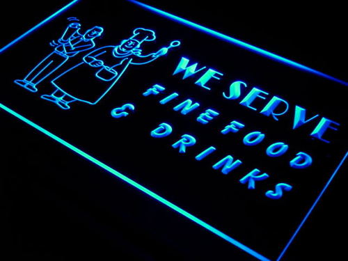 Fine Food Drinks Cafe LED Neon Light Sign